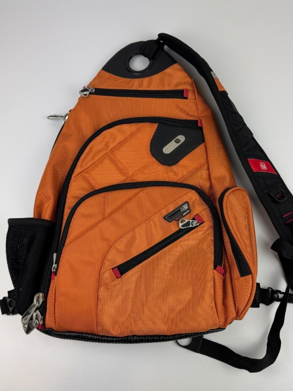 Vintage Y2k Ful Sling Backpack Orange Laptop Bag Travel Crossbody Backpack